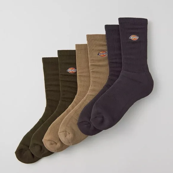 Dickies Tricolor Logo Crew Sock 3-Pack NWT - Picture 2 of 5